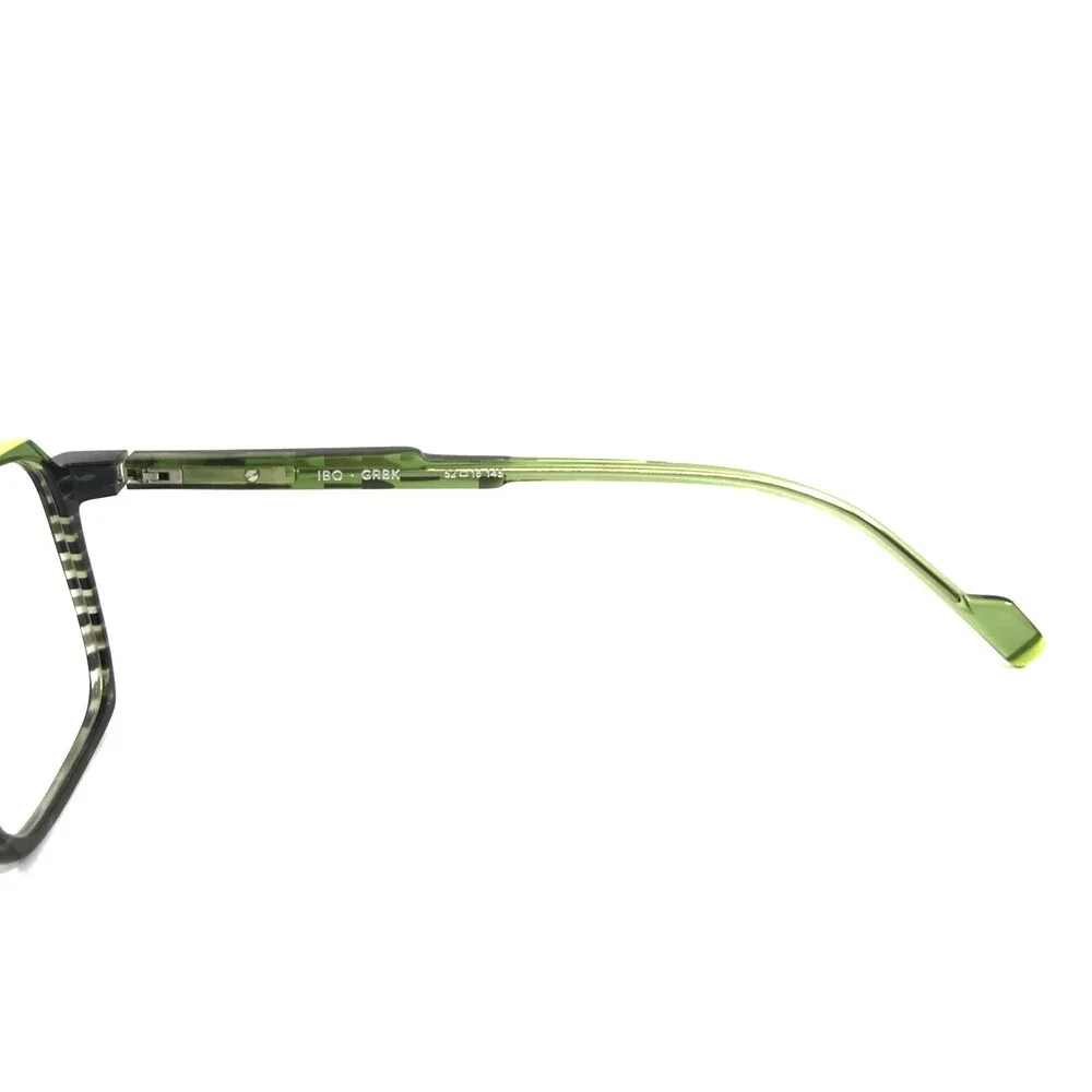 Etnia Barcelona Eyeglasses Frames IBO GRBK Green Black Striped 52-16-145